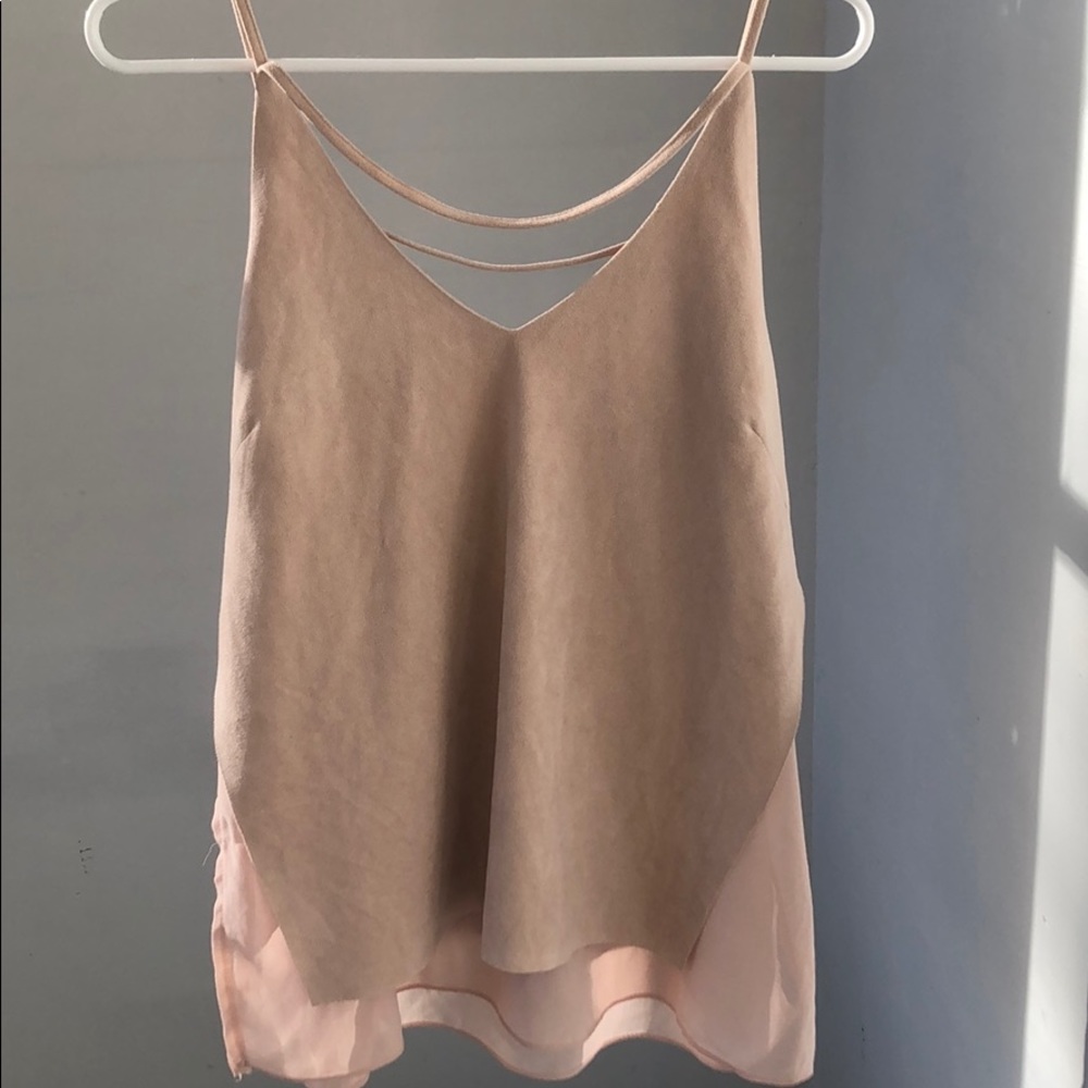 Pink suede top